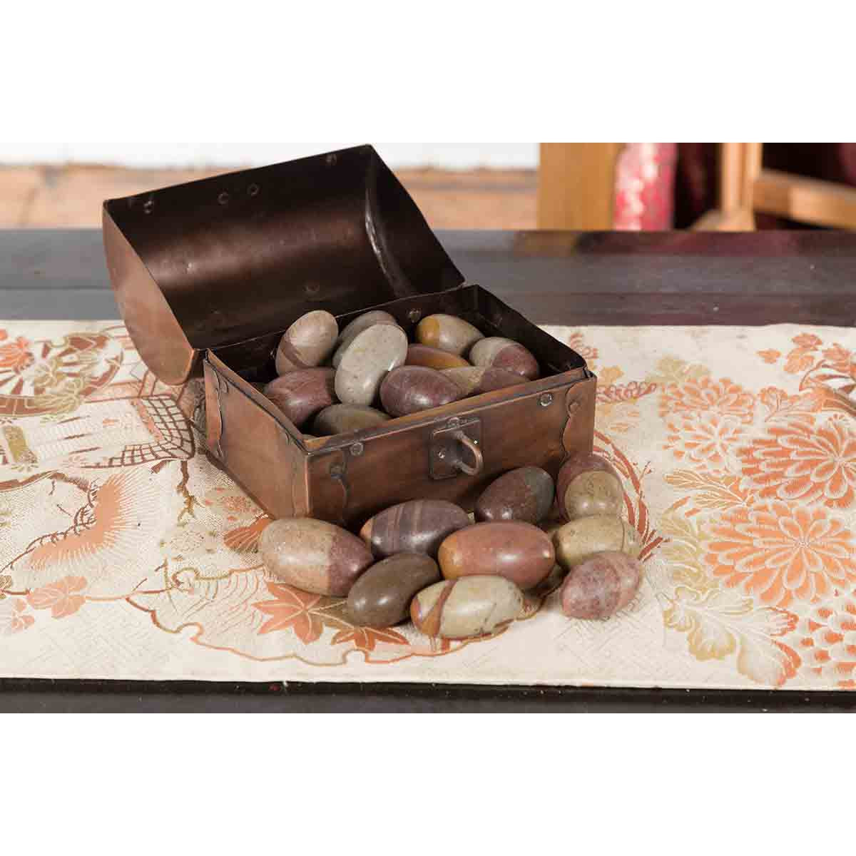 Assorted Shiva Lingam Stones from the Narmada River in Chest-10. Asian & Chinese Furniture, Art, Antiques, Vintage Home Décor for sale at FEA Home
