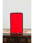 Japanese Taishō Period Red Lacquered Tiered Food Box with Black Calligraphy-10. Asian & Chinese Furniture, Art, Antiques, Vintage Home Décor for sale at FEA Home