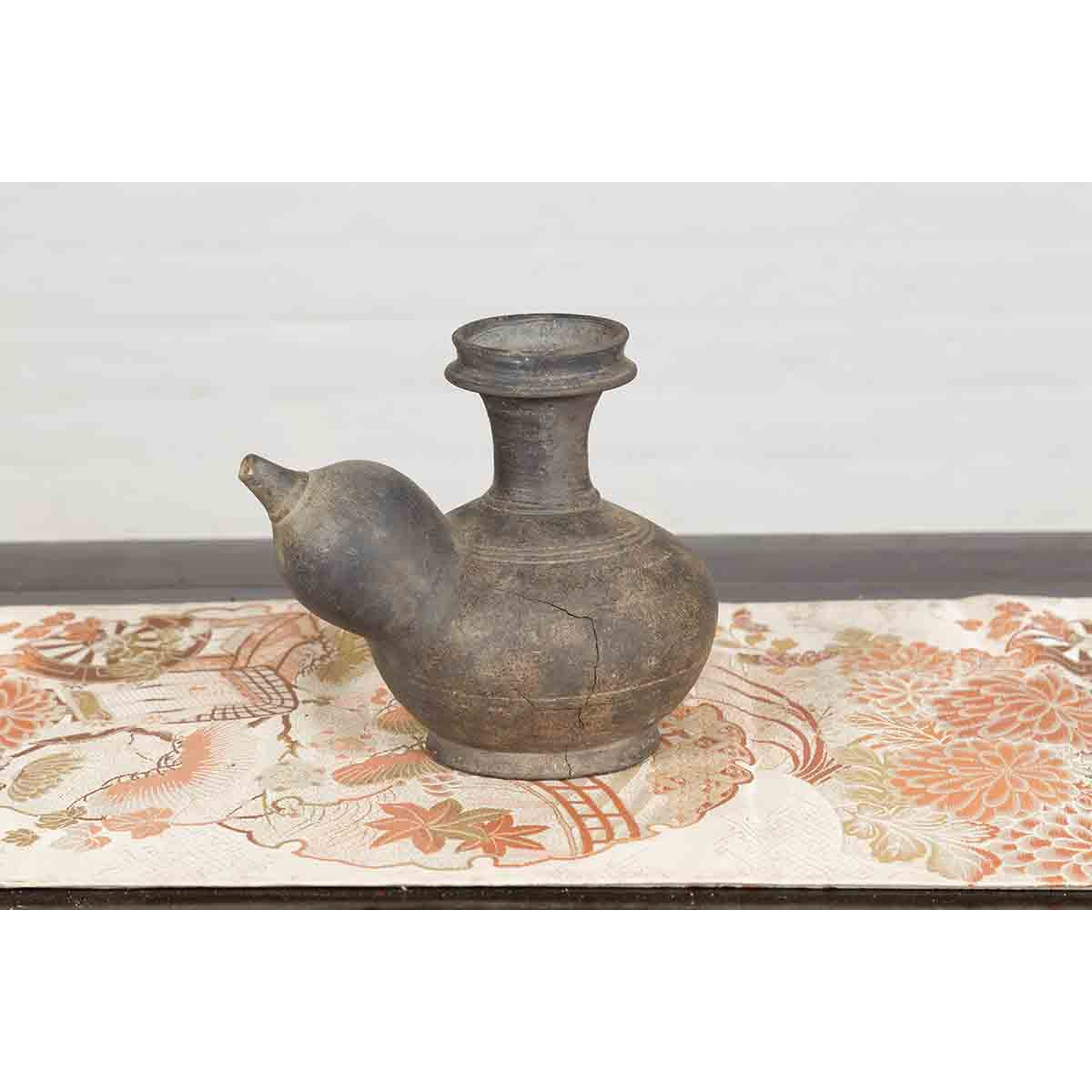 Thai Earthenware Ewer Kendi Ritual Water Vessel-4. Asian & Chinese Furniture, Art, Antiques, Vintage Home Décor for sale at FEA Home