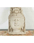 Vintage Chinese Carved Stone Bust of Guanyin the Bodhisattva of Compassion-5. Asian & Chinese Furniture, Art, Antiques, Vintage Home Décor for sale at FEA Home