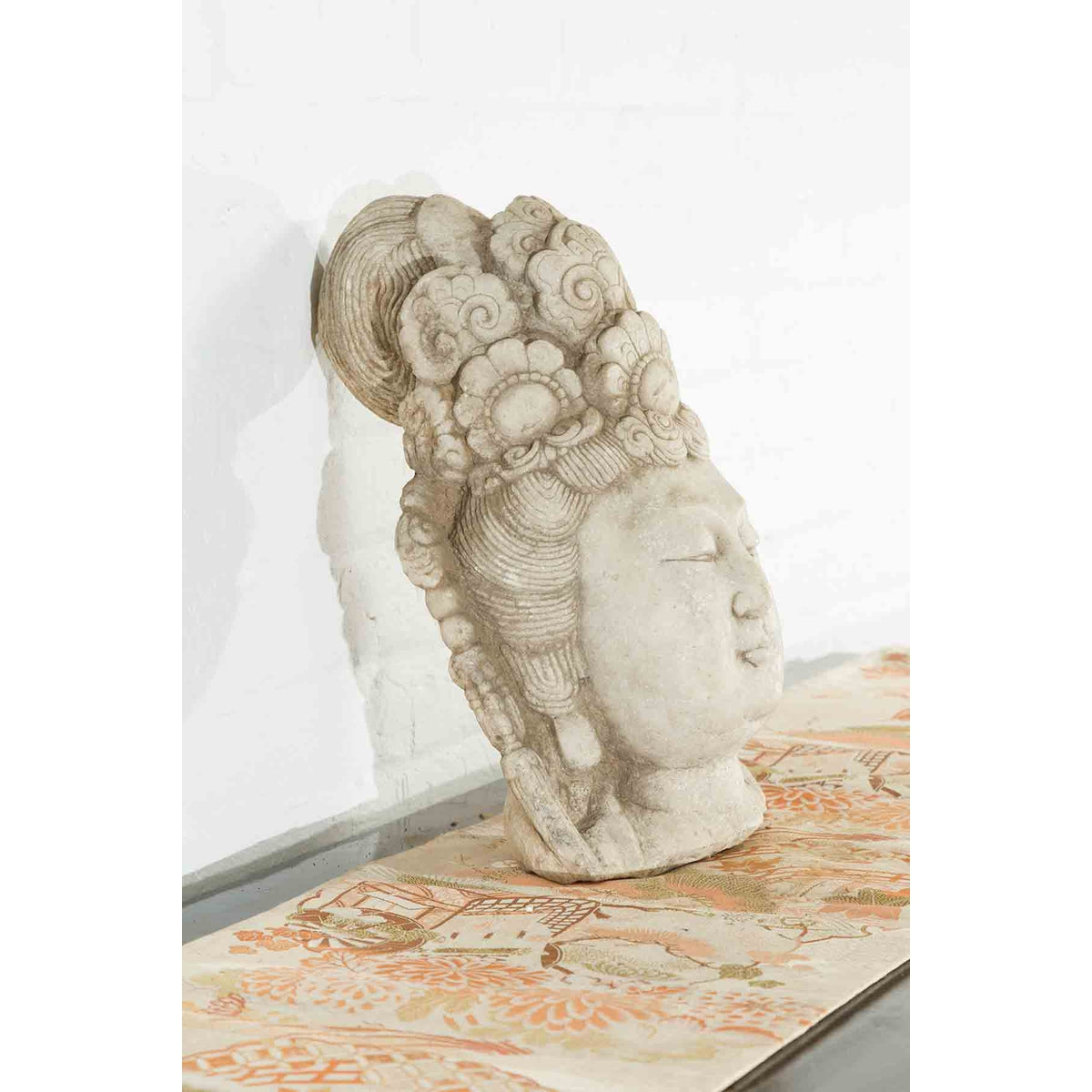 Vintage Chinese Carved Stone Bust of Guanyin the Bodhisattva of Compassion-8. Asian & Chinese Furniture, Art, Antiques, Vintage Home Décor for sale at FEA Home