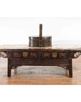 Chinese Early 20th Century Oval Carrying Basket with Large Bamboo Handle-3. Asian & Chinese Furniture, Art, Antiques, Vintage Home Décor for sale at FEA Home