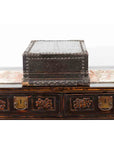 Indian 19th Century Black Box with Iron Nailheads, Braces and Rustic Patina-13. Asian & Chinese Furniture, Art, Antiques, Vintage Home Décor for sale at FEA Home