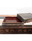 Indian 19th Century Black Box with Iron Nailheads, Braces and Rustic Patina-14. Asian & Chinese Furniture, Art, Antiques, Vintage Home Décor for sale at FEA Home