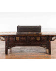 Indian 19th Century Black Box with Iron Nailheads, Braces and Rustic Patina-3. Asian & Chinese Furniture, Art, Antiques, Vintage Home Décor for sale at FEA Home