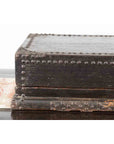 Indian 19th Century Black Box with Iron Nailheads, Braces and Rustic Patina-5. Asian & Chinese Furniture, Art, Antiques, Vintage Home Décor for sale at FEA Home