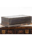 Indian 19th Century Black Box with Iron Nailheads, Braces and Rustic Patina-2. Asian & Chinese Furniture, Art, Antiques, Vintage Home Décor for sale at FEA Home