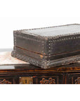 Indian 19th Century Black Box with Iron Nailheads, Braces and Rustic Patina-9. Asian & Chinese Furniture, Art, Antiques, Vintage Home Décor for sale at FEA Home