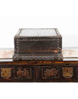 Indian 19th Century Black Box with Iron Nailheads, Braces and Rustic Patina-10. Asian & Chinese Furniture, Art, Antiques, Vintage Home Décor for sale at FEA Home