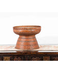Thai Vintage Woven Rattan Fruit Market Basket with Pedestal Tapering Base-9. Asian & Chinese Furniture, Art, Antiques, Vintage Home Décor for sale at FEA Home