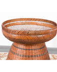 Thai Vintage Woven Rattan Fruit Market Basket with Pedestal Tapering Base-5. Asian & Chinese Furniture, Art, Antiques, Vintage Home Décor for sale at FEA Home