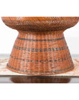 Thai Vintage Woven Rattan Fruit Market Basket with Pedestal Tapering Base-3. Asian & Chinese Furniture, Art, Antiques, Vintage Home Décor for sale at FEA Home