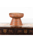 Thai Vintage Woven Rattan Fruit Market Basket with Pedestal Tapering Base-7. Asian & Chinese Furniture, Art, Antiques, Vintage Home Décor for sale at FEA Home