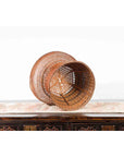 Thai Vintage Woven Rattan Fruit Market Basket with Pedestal Tapering Base-10. Asian & Chinese Furniture, Art, Antiques, Vintage Home Décor for sale at FEA Home