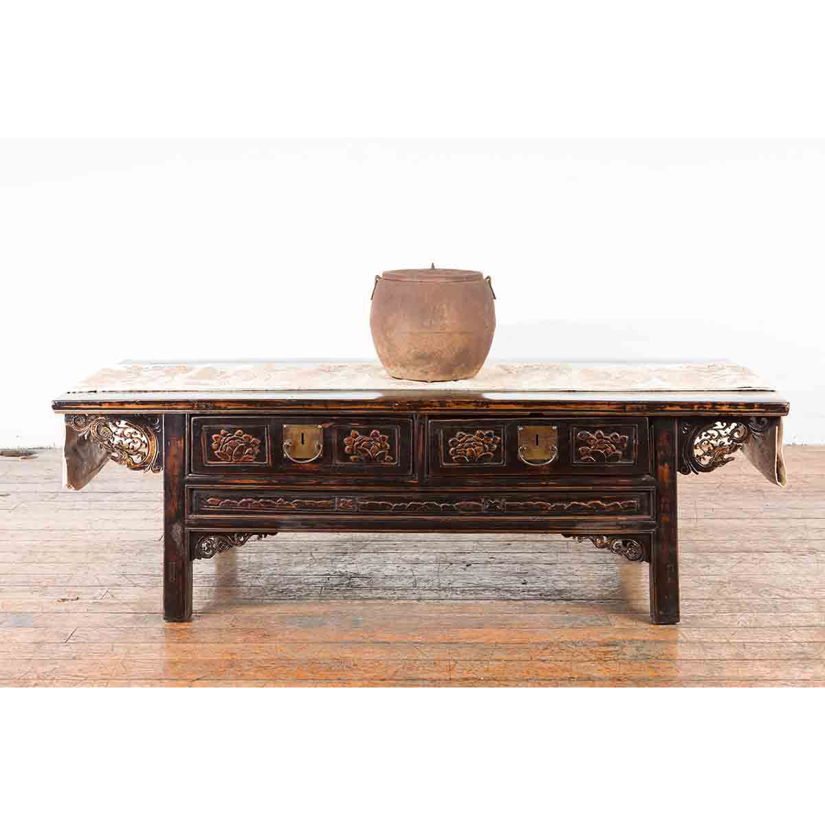 Japanese Meiji Period 1900s Distressed Iron Cooking Pot with Foliage Motifs-3. Asian & Chinese Furniture, Art, Antiques, Vintage Home Décor for sale at FEA Home