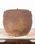 Japanese Meiji Period 1900s Distressed Iron Cooking Pot with Foliage Motifs-2. Asian & Chinese Furniture, Art, Antiques, Vintage Home Décor for sale at FEA Home