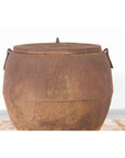 Japanese Meiji Period 1900s Distressed Iron Cooking Pot with Foliage Motifs-5. Asian & Chinese Furniture, Art, Antiques, Vintage Home Décor for sale at FEA Home