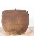 Japanese Meiji Period 1900s Distressed Iron Cooking Pot with Foliage Motifs-6. Asian & Chinese Furniture, Art, Antiques, Vintage Home Décor for sale at FEA Home