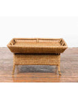 Vintage Burmese Rattan and Bamboo Coffee Table with Tray Top-3. Asian & Chinese Furniture, Art, Antiques, Vintage Home Décor for sale at FEA Home