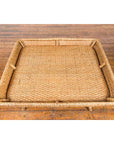 Vintage Burmese Rattan and Bamboo Coffee Table with Tray Top-5. Asian & Chinese Furniture, Art, Antiques, Vintage Home Décor for sale at FEA Home