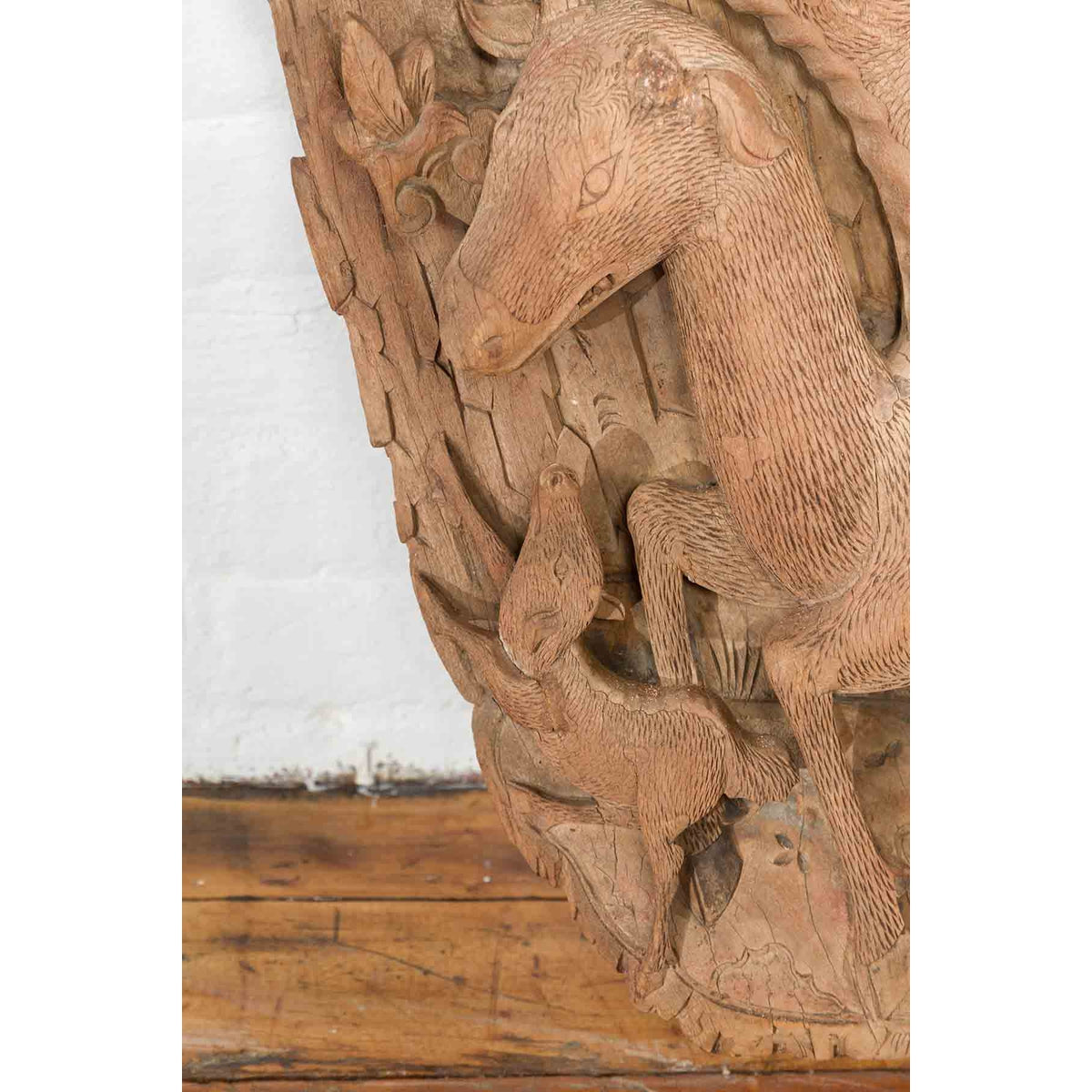 Pair of Qing Dynasty Hand-Carved Wooden Temple Corbels with Deer Motifs-14. Asian & Chinese Furniture, Art, Antiques, Vintage Home Décor for sale at FEA Home