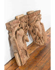 Pair of Qing Dynasty Hand-Carved Wooden Temple Corbels with Deer Motifs-15. Asian & Chinese Furniture, Art, Antiques, Vintage Home Décor for sale at FEA Home