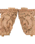 Pair of Qing Dynasty Hand-Carved Wooden Temple Corbels with Deer Motifs-3. Asian & Chinese Furniture, Art, Antiques, Vintage Home Décor for sale at FEA Home