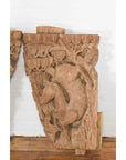 Pair of Qing Dynasty Hand-Carved Wooden Temple Corbels with Deer Motifs-6. Asian & Chinese Furniture, Art, Antiques, Vintage Home Décor for sale at FEA Home