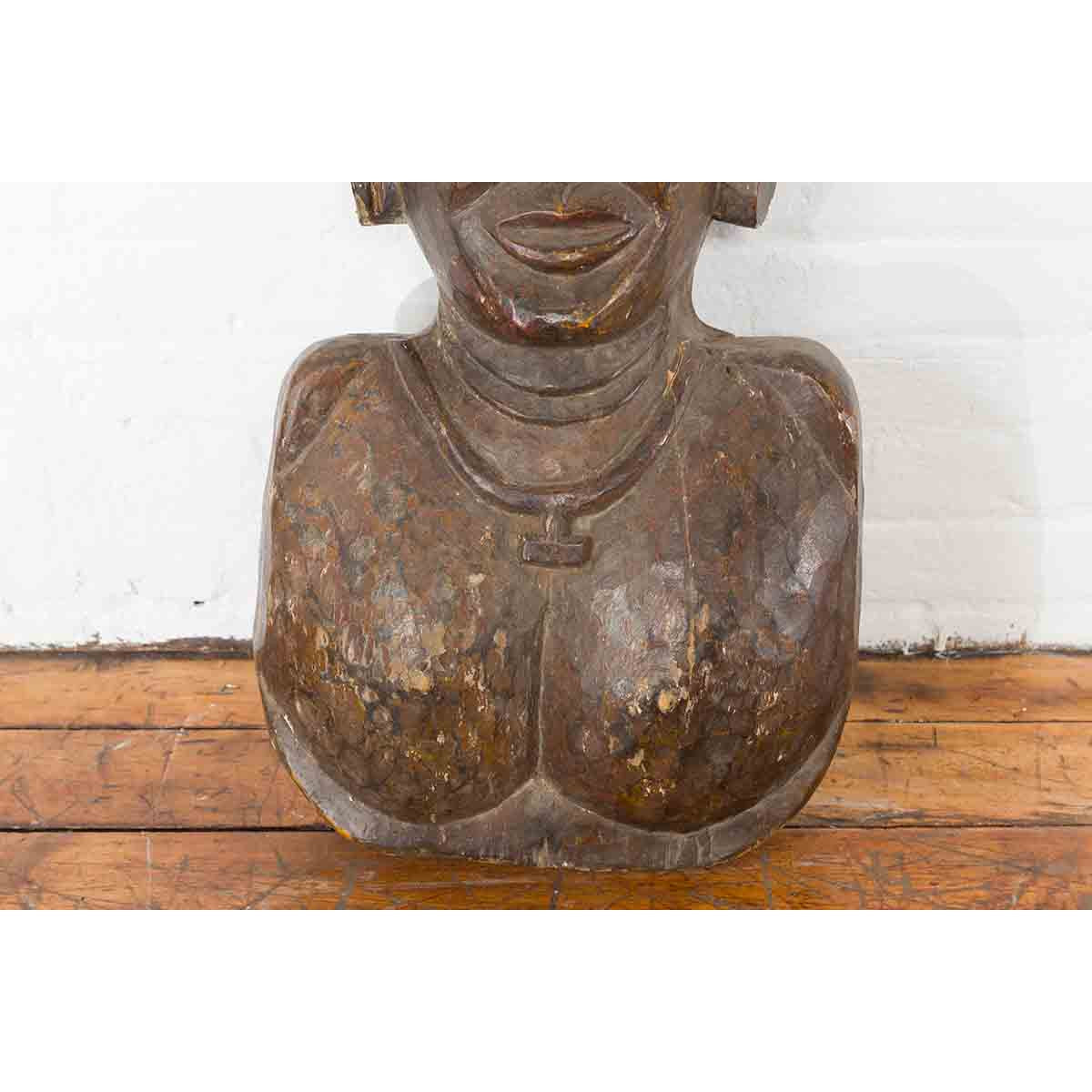 Indian 19th Century Ceremonial Wooden Mask-5. Asian & Chinese Furniture, Art, Antiques, Vintage Home Décor for sale at FEA Home