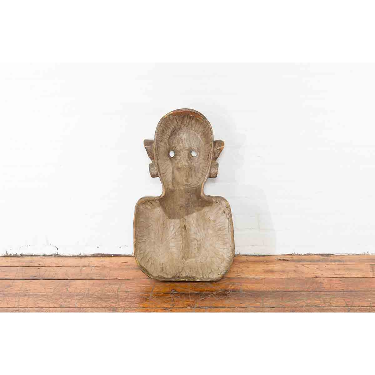 Indian 19th Century Ceremonial Wooden Mask-8. Asian & Chinese Furniture, Art, Antiques, Vintage Home Décor for sale at FEA Home