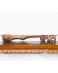 Antique Indian Wooden Hanging Ladle with Rustic Patina and Scrolling Motifs-2. Asian & Chinese Furniture, Art, Antiques, Vintage Home Décor for sale at FEA Home