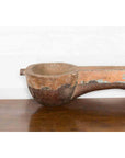 Antique Indian Wooden Hanging Ladle with Rustic Patina and Scrolling Motifs-3. Asian & Chinese Furniture, Art, Antiques, Vintage Home Décor for sale at FEA Home
