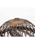 Indian Vintage Spherical Iron Light Fixture with Concentric Rings and Patina-5. Asian & Chinese Furniture, Art, Antiques, Vintage Home Décor for sale at FEA Home
