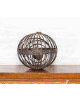 Indian Vintage Spherical Iron Light Fixture with Concentric Rings and Patina-8. Asian & Chinese Furniture, Art, Antiques, Vintage Home Décor for sale at FEA Home