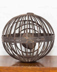 Indian Vintage Spherical Iron Light Fixture with Concentric Rings and Patina-2. Asian & Chinese Furniture, Art, Antiques, Vintage Home Décor for sale at FEA Home