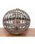 Indian Vintage Spherical Iron Light Fixture with Concentric Rings and Patina-10. Asian & Chinese Furniture, Art, Antiques, Vintage Home Décor for sale at FEA Home