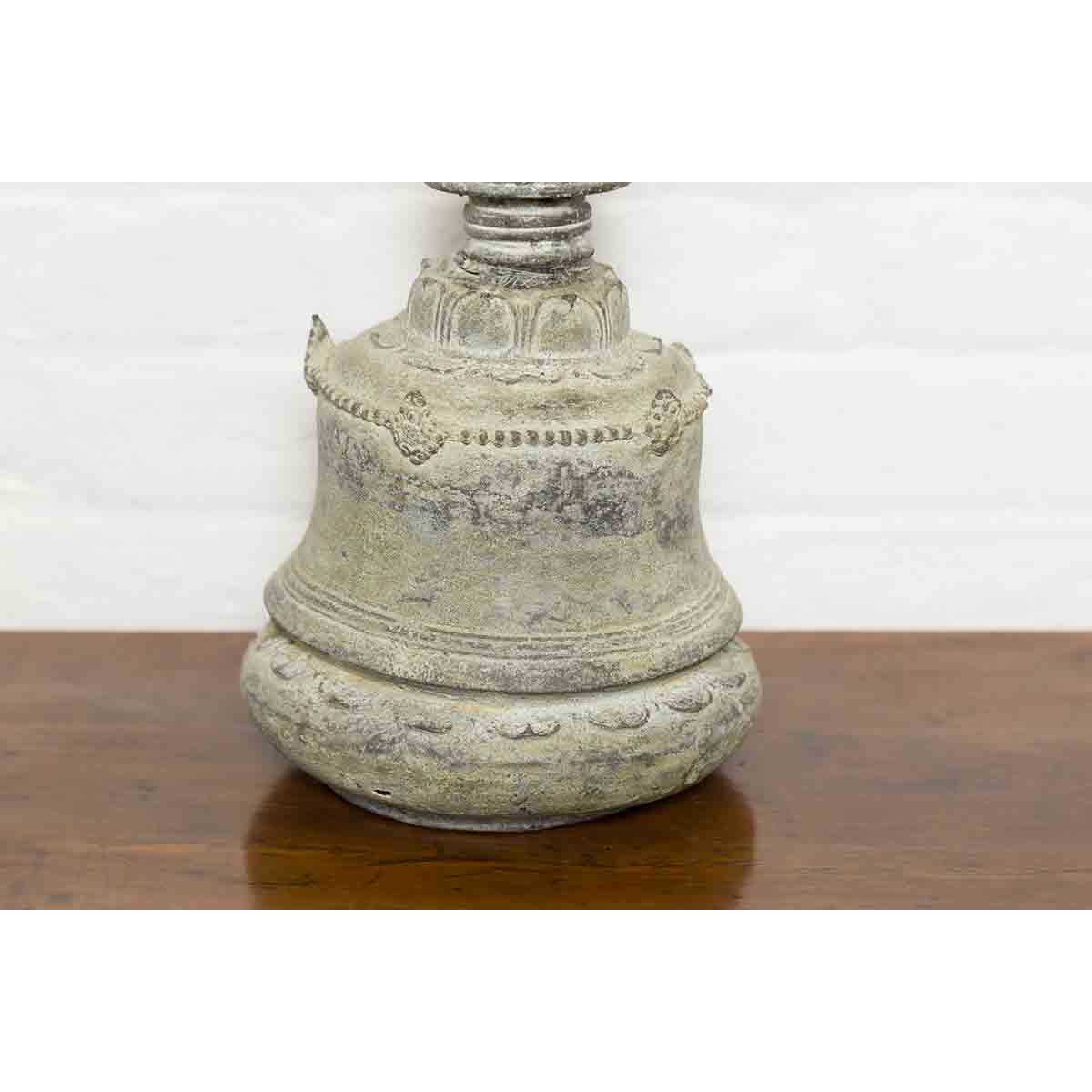 Burmese 19th Century Bronze Ceremonial Bell with Verde Patina and Cow Motif-10. Asian & Chinese Furniture, Art, Antiques, Vintage Home Décor for sale at FEA Home