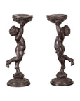 Pair of Bronze Greco-Roman Style Satyr Candle Holders-1. Asian & Chinese Furniture, Art, Antiques, Vintage Home Décor for sale at FEA Home