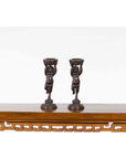 Pair of Bronze Greco-Roman Style Satyr Candle Holders-4. Asian & Chinese Furniture, Art, Antiques, Vintage Home Décor for sale at FEA Home