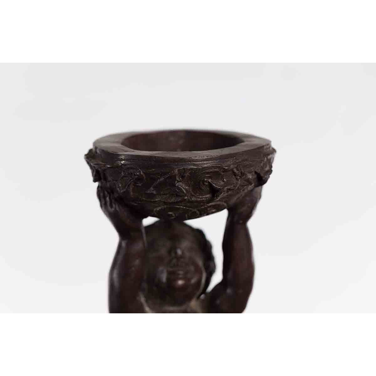 Pair of Bronze Greco-Roman Style Satyr Candle Holders-8. Asian & Chinese Furniture, Art, Antiques, Vintage Home Décor for sale at FEA Home