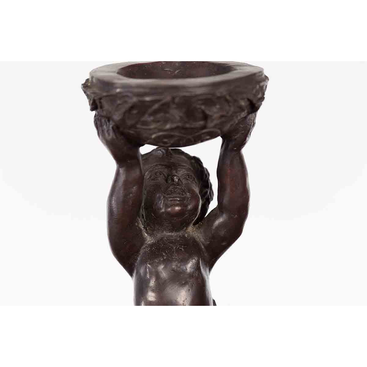 Pair of Bronze Greco-Roman Style Satyr Candle Holders-9. Asian & Chinese Furniture, Art, Antiques, Vintage Home Décor for sale at FEA Home