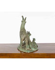 Vintage Lost Wax Cast Bronze Family of Ibex Sculpture with Verde Patina-13. Asian & Chinese Furniture, Art, Antiques, Vintage Home Décor for sale at FEA Home