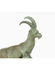 Vintage Lost Wax Cast Bronze Family of Ibex Sculpture with Verde Patina-3. Asian & Chinese Furniture, Art, Antiques, Vintage Home Décor for sale at FEA Home
