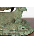 Vintage Lost Wax Cast Bronze Family of Ibex Sculpture with Verde Patina-7. Asian & Chinese Furniture, Art, Antiques, Vintage Home Décor for sale at FEA Home