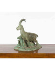 Vintage Lost Wax Cast Bronze Family of Ibex Sculpture with Verde Patina-10. Asian & Chinese Furniture, Art, Antiques, Vintage Home Décor for sale at FEA Home