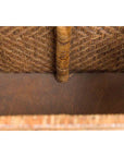 Vintage Burmese Hand-Woven Rattan over Wood Basket Hamper with Pierced Handles-10. Asian & Chinese Furniture, Art, Antiques, Vintage Home Décor for sale at FEA Home