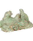 Contemporary Lost Wax Cast Bronze Sea Lion Sculpted Group with Verde Patina-1. Asian & Chinese Furniture, Art, Antiques, Vintage Home Décor for sale at FEA Home