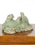 Contemporary Lost Wax Cast Bronze Sea Lion Sculpted Group with Verde Patina-2. Asian & Chinese Furniture, Art, Antiques, Vintage Home Décor for sale at FEA Home