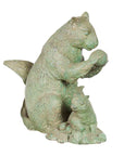 Vintage Lost Wax Cast Bronze Squirrel Family Sculpture with Verde Patina-1. Asian & Chinese Furniture, Art, Antiques, Vintage Home Décor for sale at FEA Home