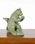 Vintage Lost Wax Cast Bronze Squirrel Family Sculpture with Verde Patina-2. Asian & Chinese Furniture, Art, Antiques, Vintage Home Décor for sale at FEA Home